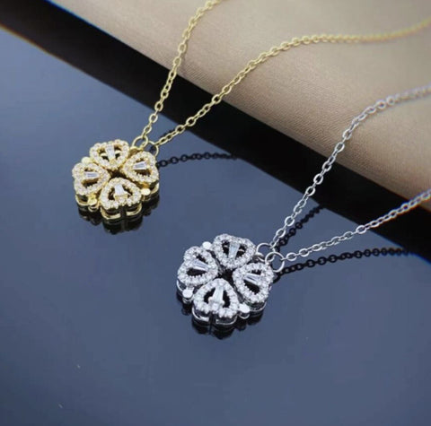 Retro Magnetic Clover Pendant Necklace